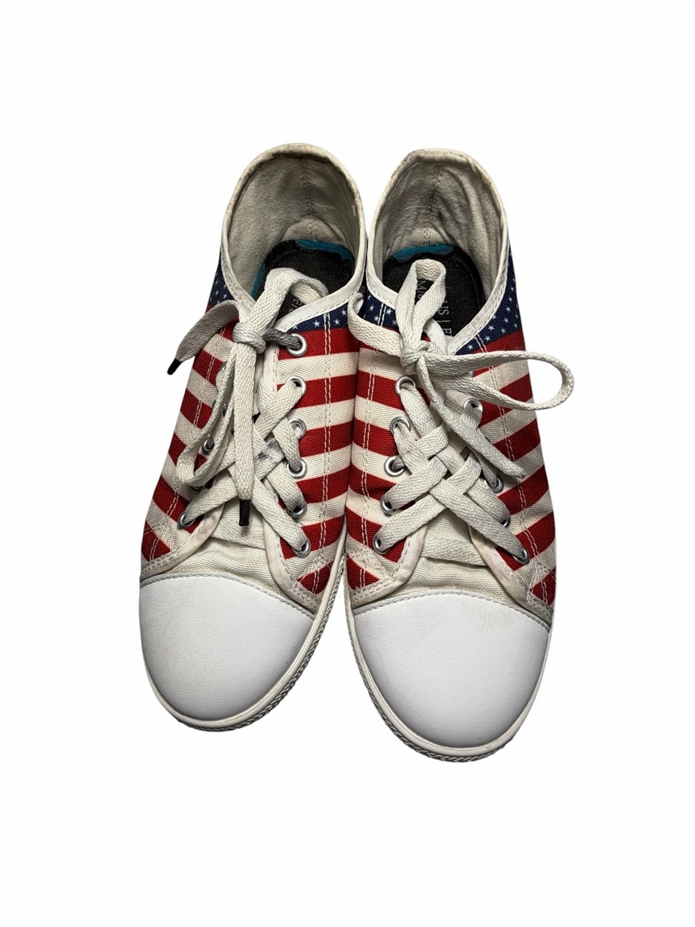 Make America Great Again Canvas Sneakers in Red, White & Blue - Flag Stripe Sz 8